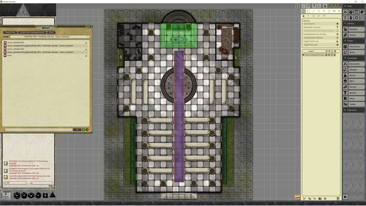 Fantasy Grounds - Pathfinder RPG - Pathfinder Flip-Mat - Classic Cathedral Screenshot 2