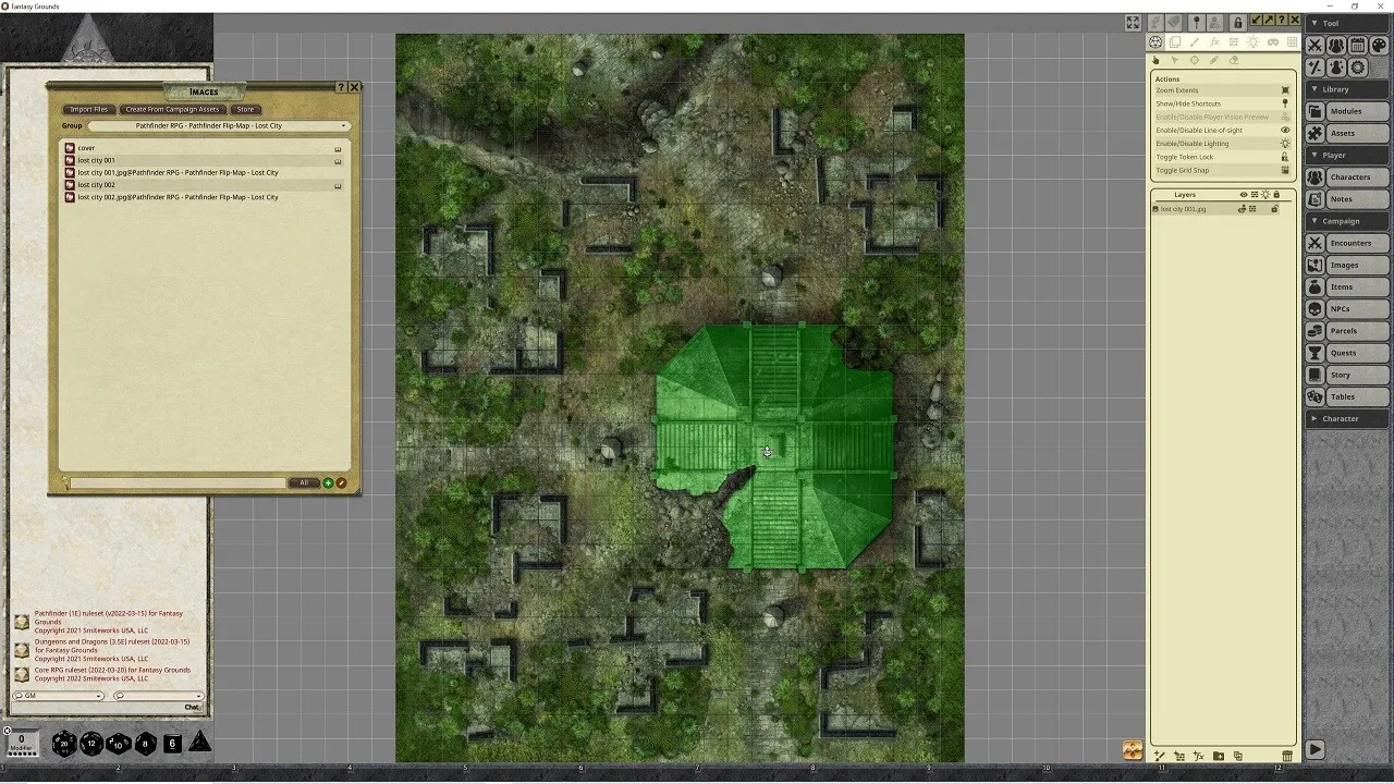Fantasy Grounds - Pathfinder RPG - Pathfinder Flip-Mat - Lost City Screenshot 3