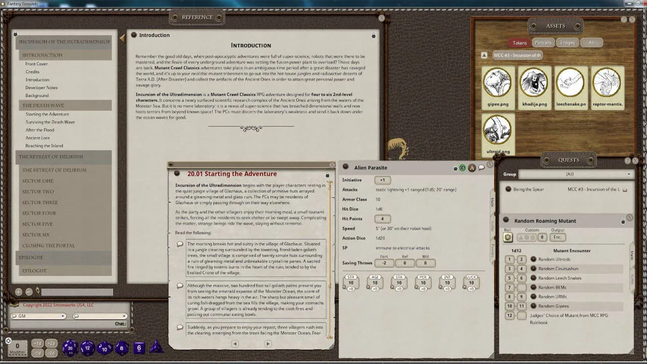 Fantasy Grounds - Mutant Crawl Classics #3: Incursion of the Ultradimension Screenshot 4