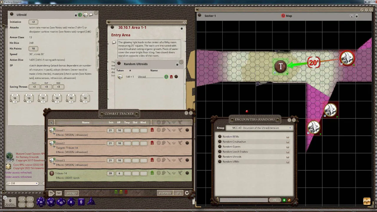 Fantasy Grounds - Mutant Crawl Classics #3: Incursion of the Ultradimension Screenshot 1