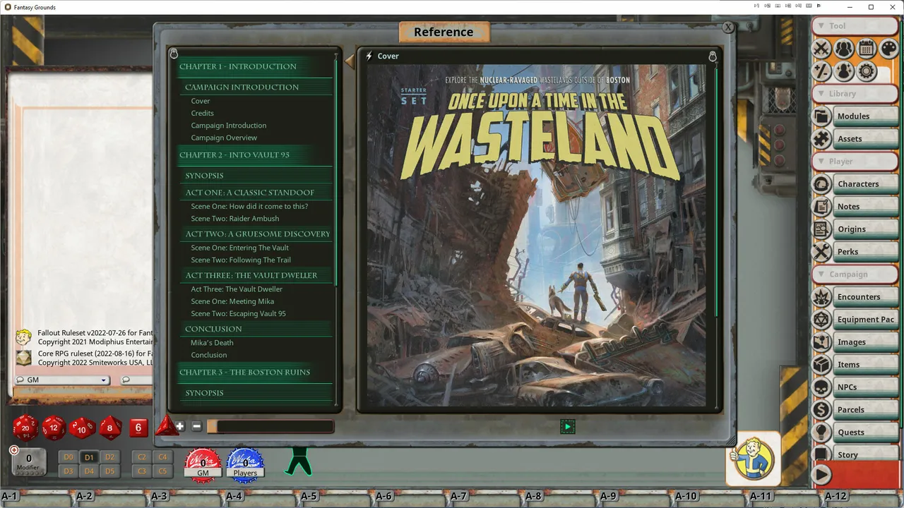 Fantasy Grounds - Fallout RPG - Once Upon a Time in the Wasteland Screenshot 0