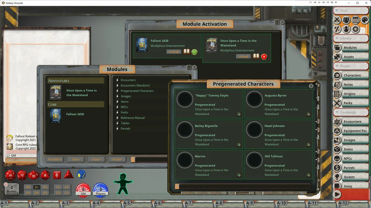 Fantasy Grounds - Fallout RPG - Once Upon a Time in the Wasteland Screenshot 3