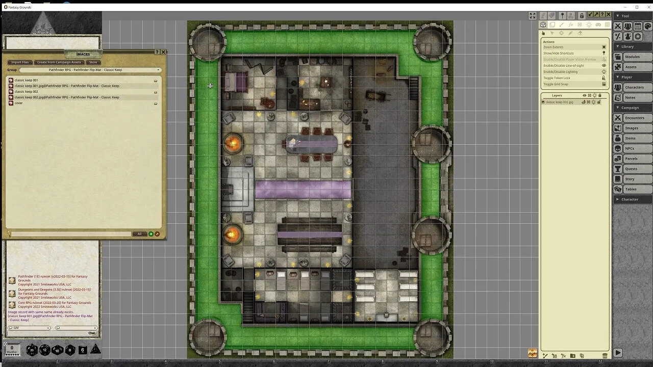 Fantasy Grounds - Pathfinder RPG - GameMastery Flip-Mat - Classic Keep Screenshot 3