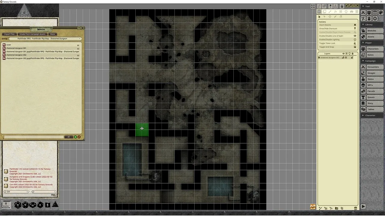 Fantasy Grounds - Pathfinder RPG - Pathfinder Flip-Mat - Shattered Dungeon Screenshot 1