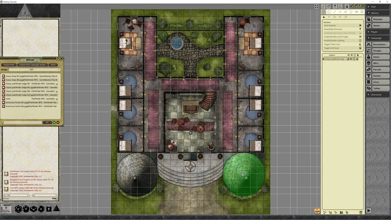 Fantasy Grounds - Pathfinder RPG - GameMastery Flip-Mat - Classic Pathfinder Lodge Screenshot 1