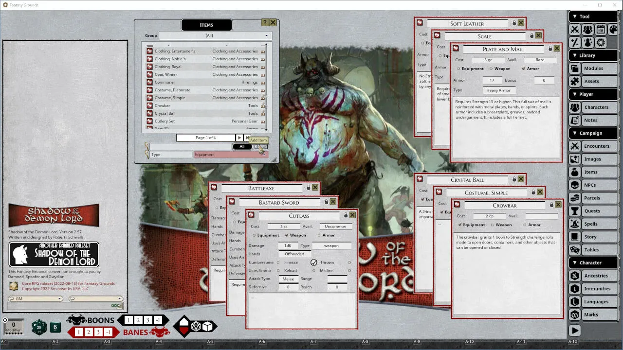 Fantasy Grounds - Shadow of the Demon Lord Screenshot 3