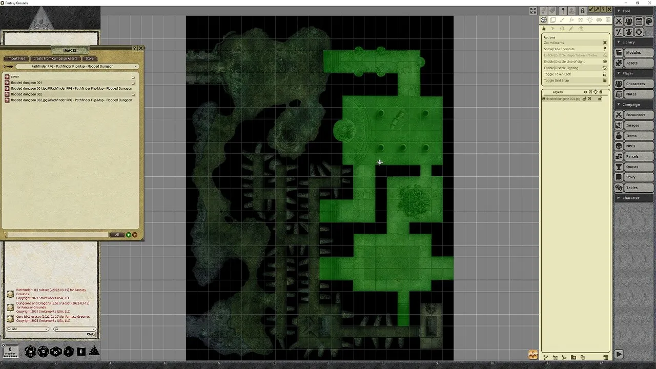 Fantasy Grounds - Pathfinder RPG - Pathfinder Flip-Mat - Flooded Dungeon Screenshot 3