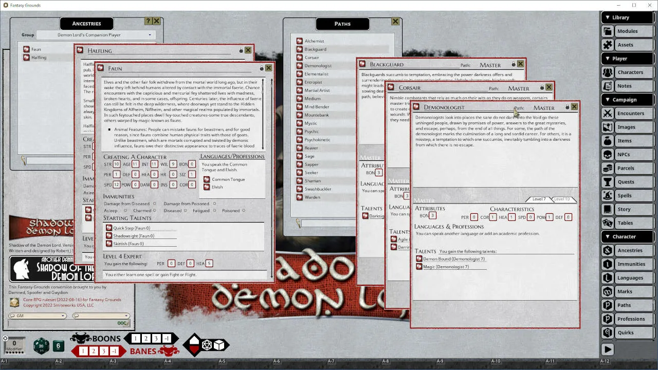 Fantasy Grounds - Shadow of the Demon Lord Demon’s Lord Companion Screenshot 2