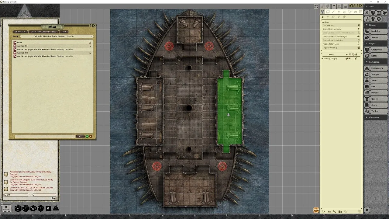 Fantasy Grounds - Pathfinder RPG - Pathfinder Flip-Mat - Warship Screenshot 1