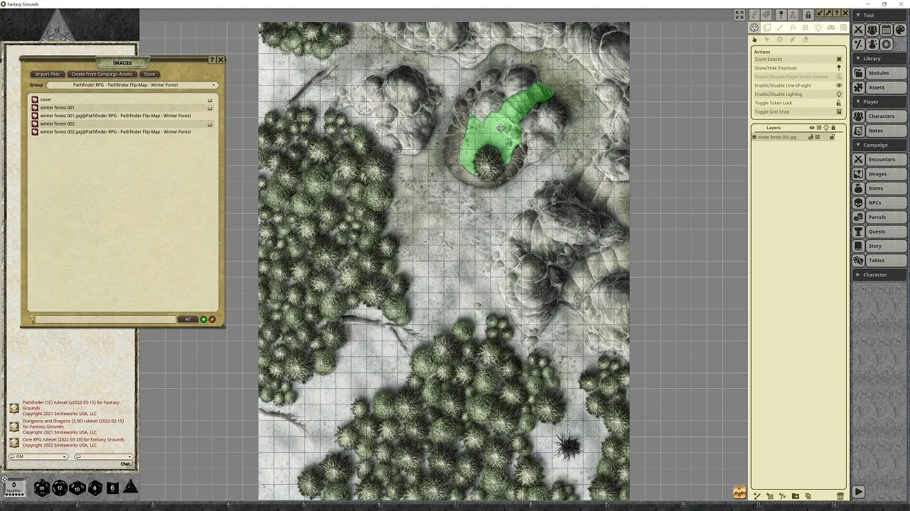 Fantasy Grounds - Pathfinder RPG - Pathfinder Flip-Mat - Winter Forest Screenshot 3