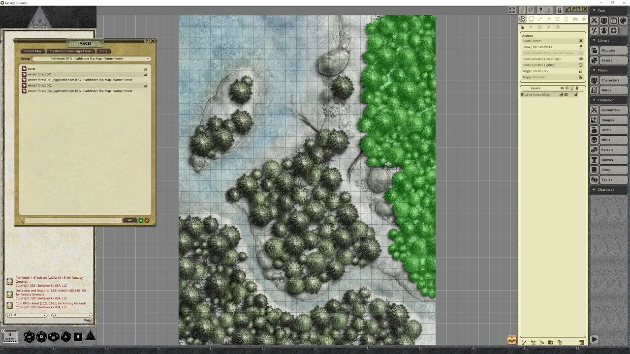 Fantasy Grounds - Pathfinder RPG - Pathfinder Flip-Mat - Winter Forest Screenshot 2