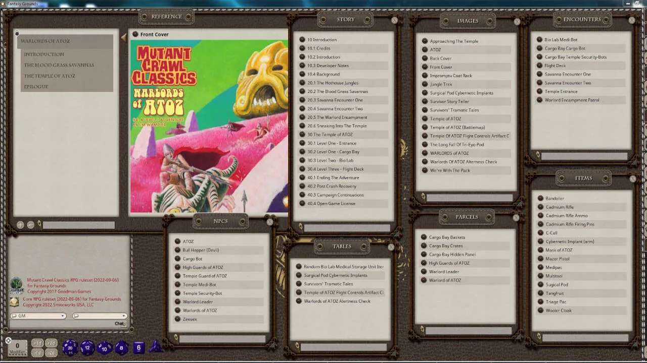 Fantasy Grounds - Mutant Crawl Classics #4: Warlords of ATOZ Screenshot 4