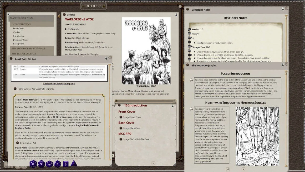 Fantasy Grounds - Mutant Crawl Classics #4: Warlords of ATOZ Screenshot 2