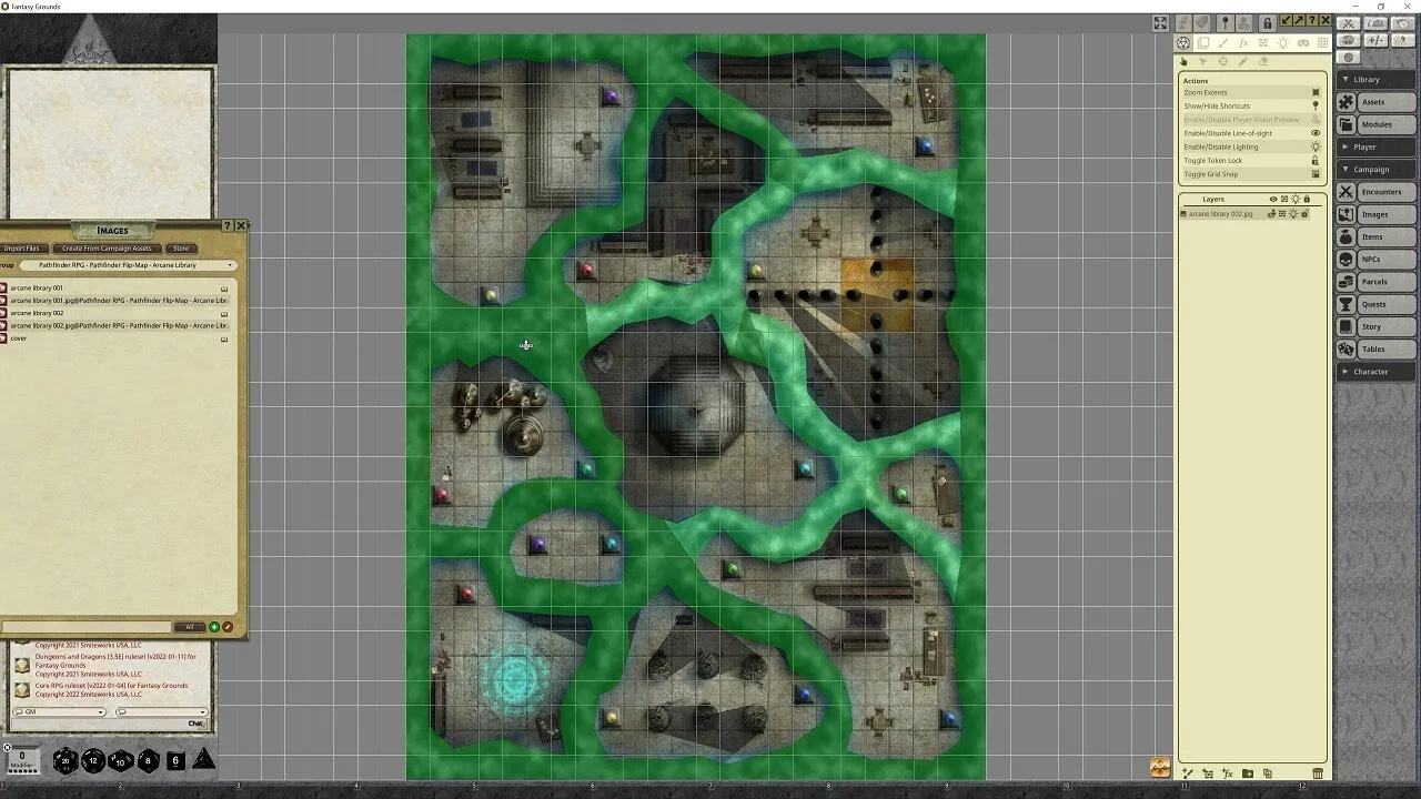 Fantasy Grounds - Pathfinder RPG - Pathfinder Flip-Mat - Arcane Library Screenshot 1