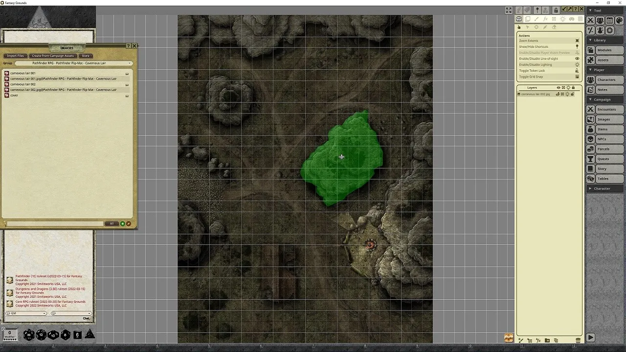 Fantasy Grounds - Pathfinder RPG - Pathfinder Flip-Mat - Cavernous Lair Screenshot 1