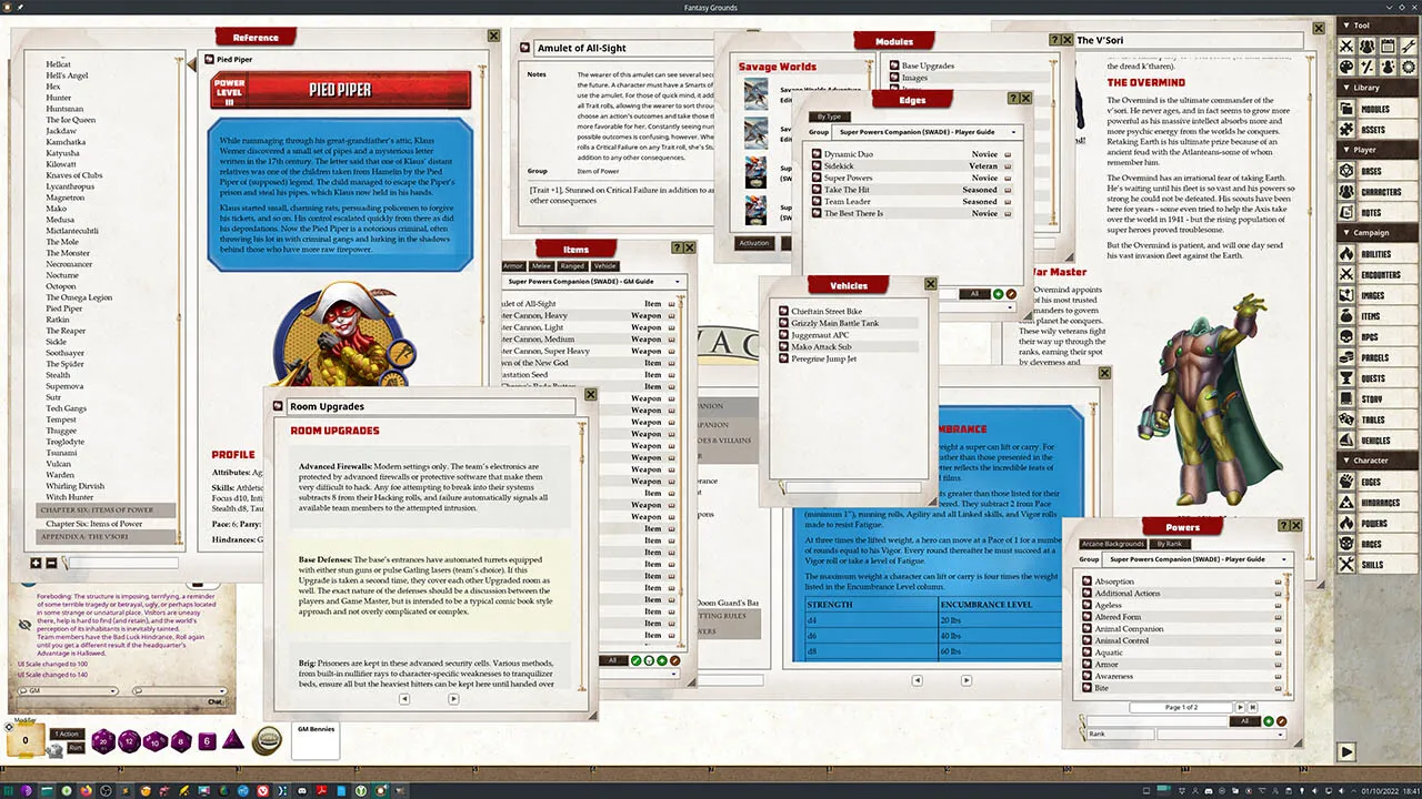 Fantasy Grounds - Savage Worlds Super Powers Companion (SWADE) Screenshot 1