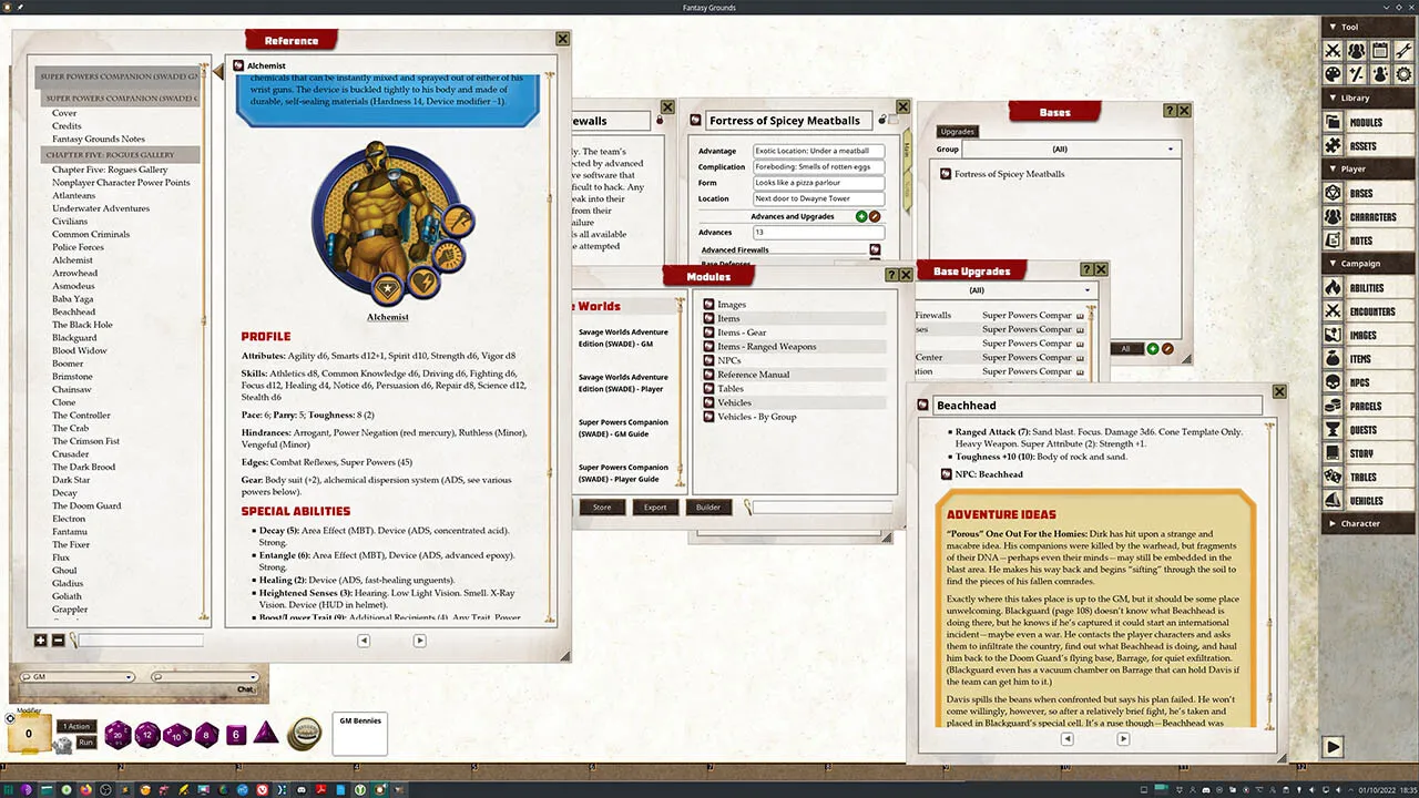 Fantasy Grounds - Savage Worlds Super Powers Companion (SWADE) Screenshot 4