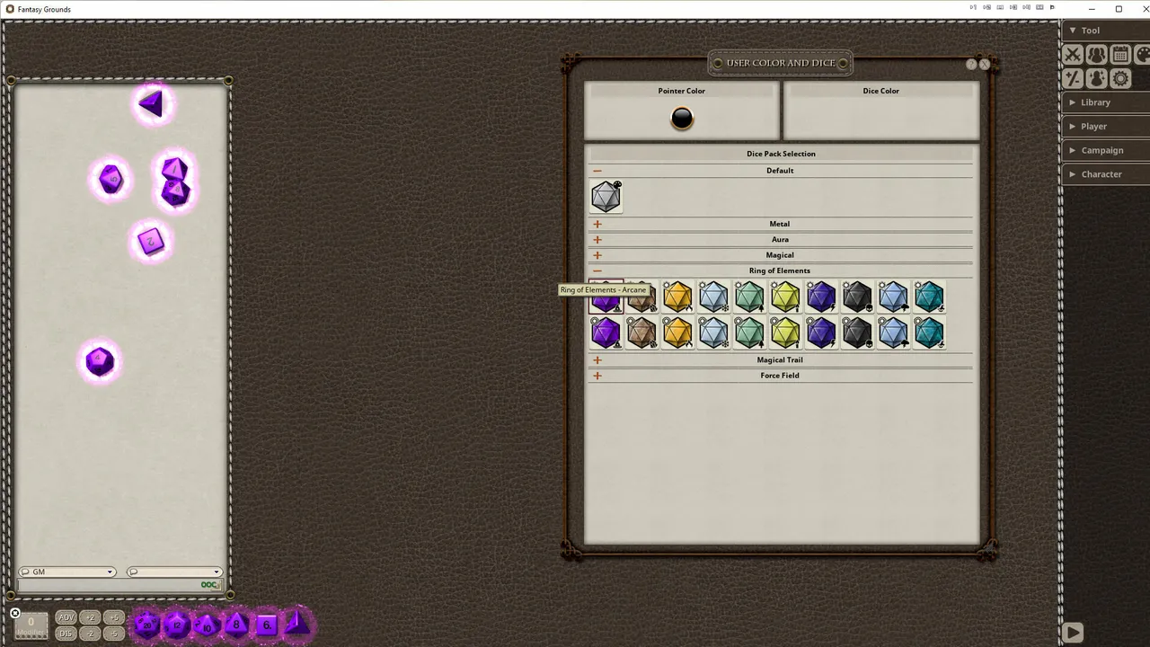 Fantasy Grounds - Ring of Elements Dice Pack Screenshot 0