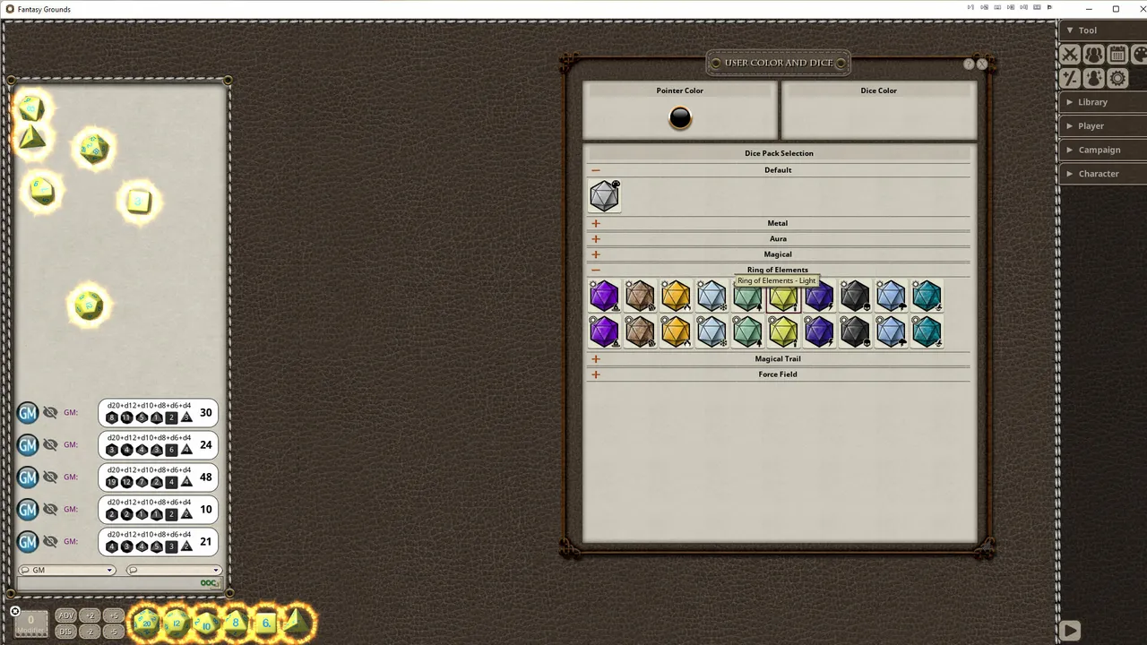 Fantasy Grounds - Ring of Elements Dice Pack Screenshot 4