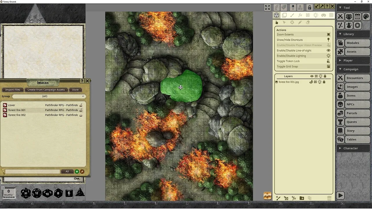 Fantasy Grounds - Pathfinder RPG - Pathfinder Flip-Mat - Forest Fire Screenshot 3
