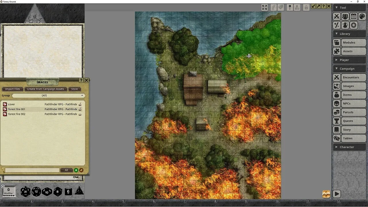 Fantasy Grounds - Pathfinder RPG - Pathfinder Flip-Mat - Forest Fire Screenshot 0