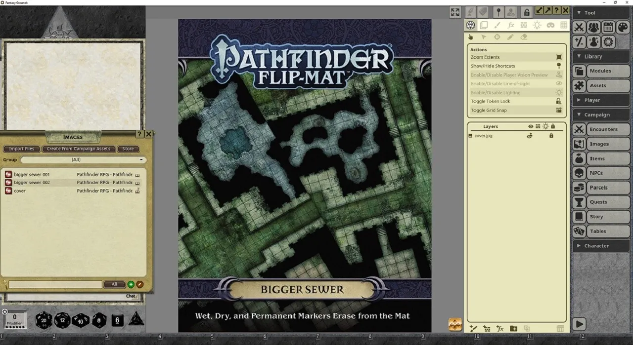 Fantasy Grounds - Pathfinder RPG - Pathfinder Flip-Mat - Bigger Sewer Screenshot 4