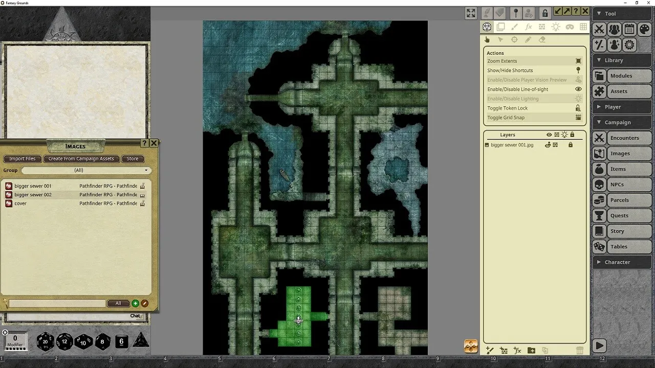Fantasy Grounds - Pathfinder RPG - Pathfinder Flip-Mat - Bigger Sewer Screenshot 2
