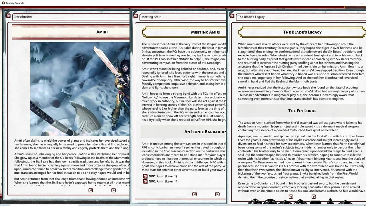 Fantasy Grounds - Pathfinder 2 RPG - Kingmaker Companion Guide Screenshot 4