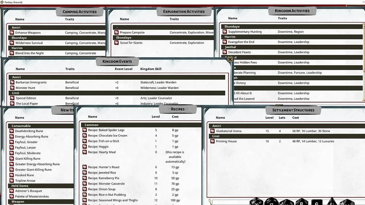 Fantasy Grounds - Pathfinder 2 RPG - Kingmaker Companion Guide Screenshot 6