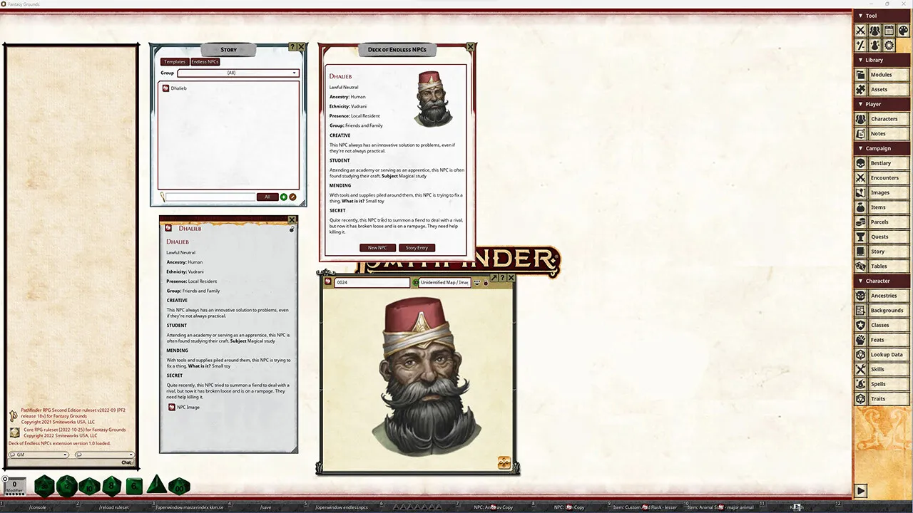 Fantasy Grounds - Pathfinder 2 RPG - Deck of Endless NPCs Screenshot 4