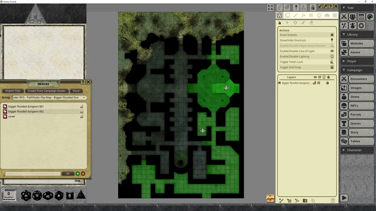 Fantasy Grounds - Pathfinder RPG - Pathfinder Flip-Mat: Bigger Flooded Dungeon Screenshot 3