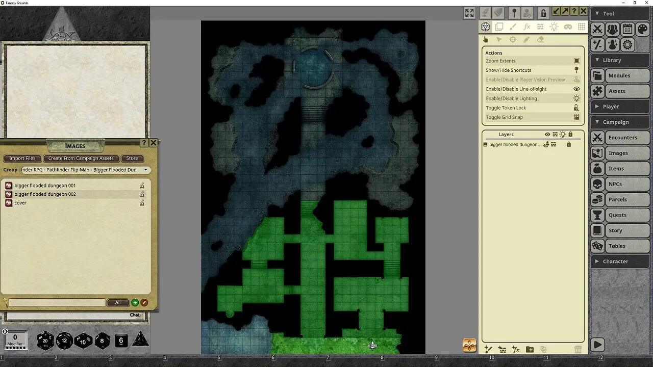 Fantasy Grounds - Pathfinder RPG - Pathfinder Flip-Mat: Bigger Flooded Dungeon Screenshot 0