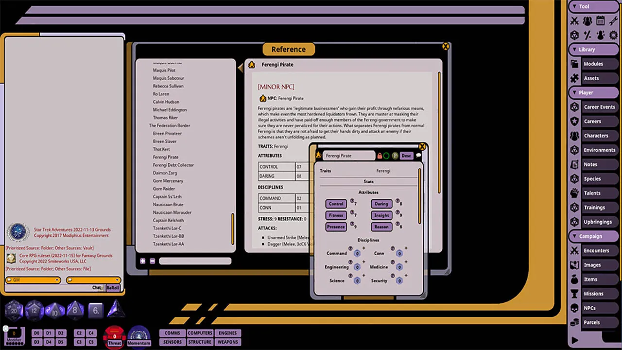Fantasy Grounds - Star Trek Adventures: Alpha Quadrant Sourcebook Screenshot 4