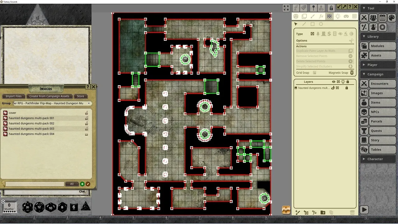 Fantasy Grounds - Pathfinder RPG - Pathfinder Flip-Mat: Haunted Dungeon Multi-Pack Screenshot 1
