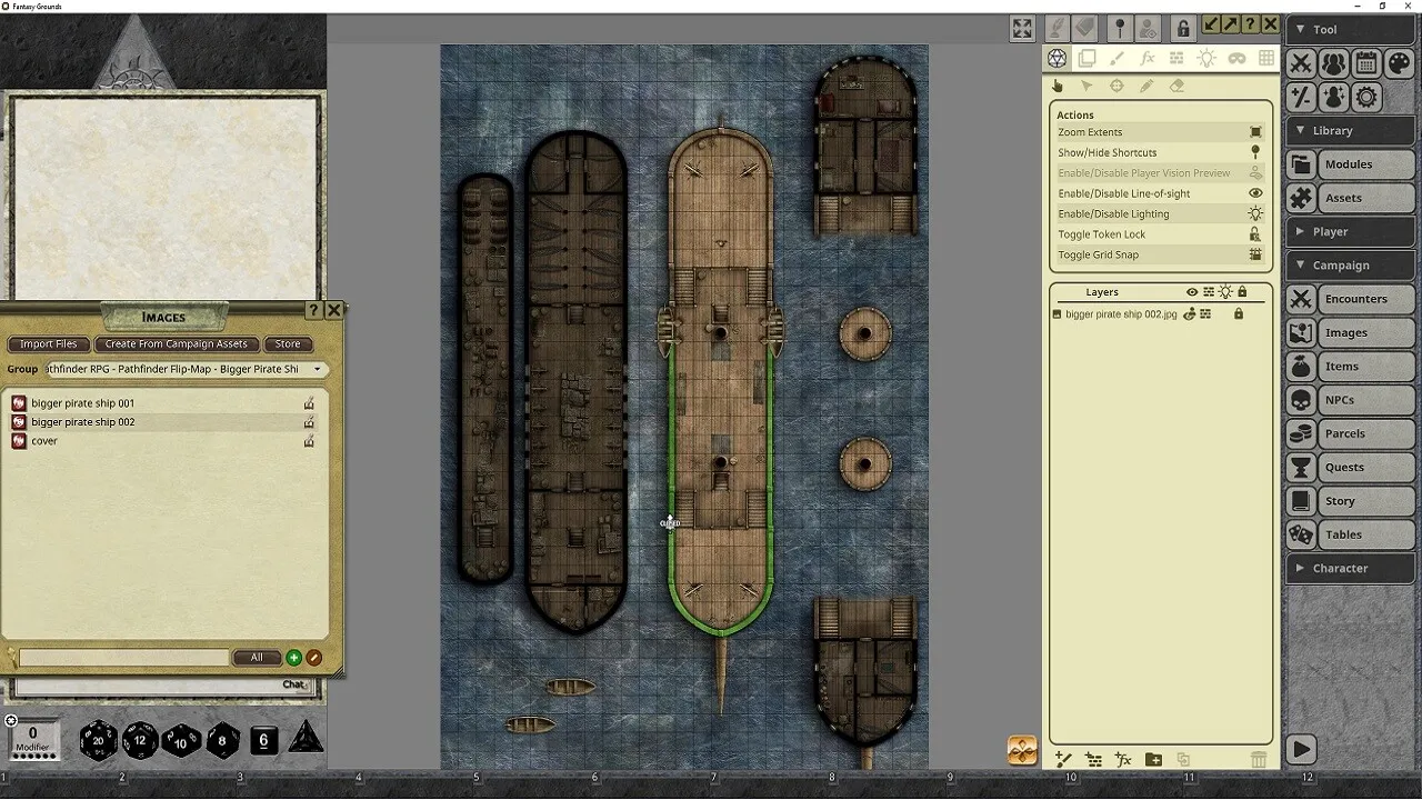Fantasy Grounds - Pathfinder RPG - Pathfinder Flip-Mat: Bigger Pirate Ship Screenshot 1