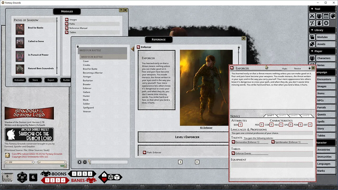 Fantasy Grounds - Shadow of the Demon Lord Paths of Shadow Bundle Screenshot 4