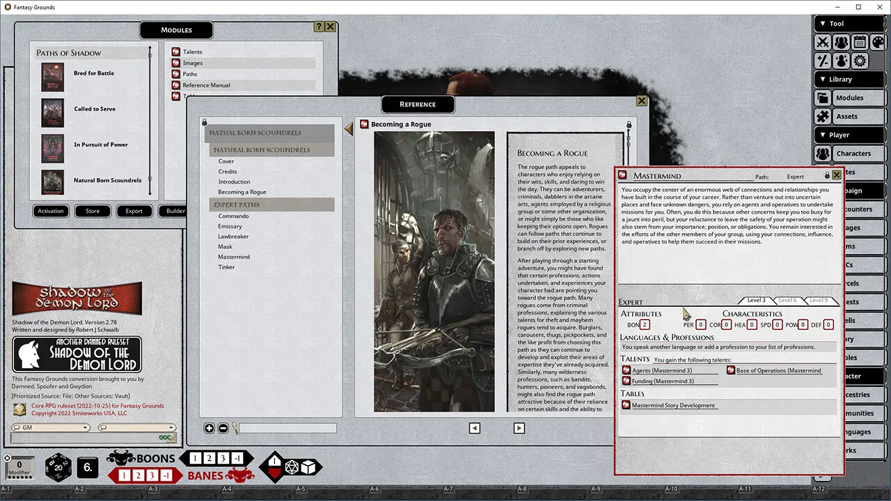 Fantasy Grounds - Shadow of the Demon Lord Paths of Shadow Bundle Screenshot 1