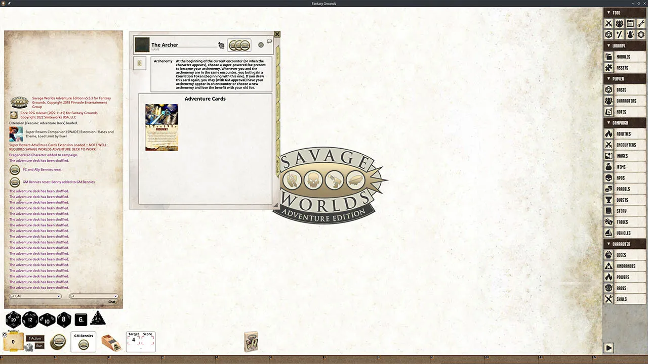 Fantasy Grounds - Supers Powers SWADE Adventure Deck Cards Screenshot 2