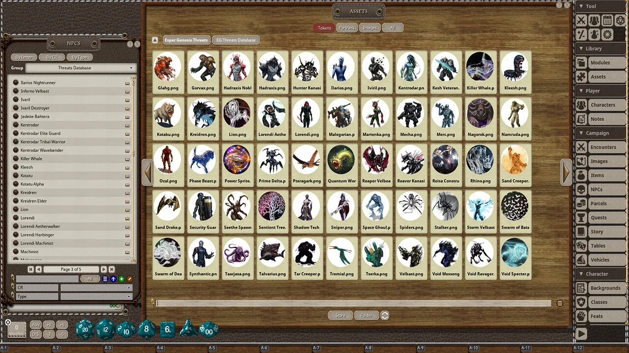 Fantasy Grounds - Esper Genesis 5E Threats Database Screenshot 3