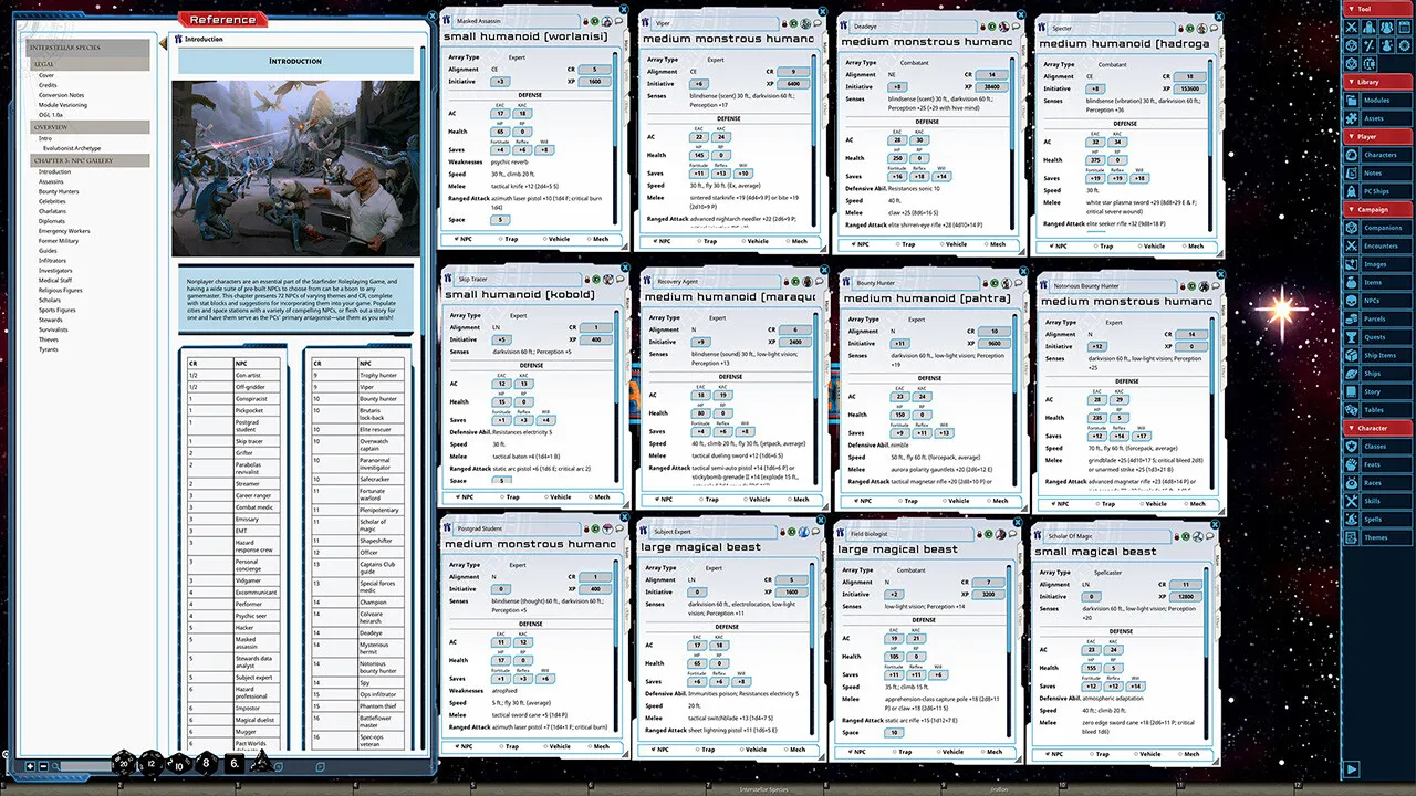 Fantasy Grounds - Starfinder RPG - Interstellar Species Screenshot 1