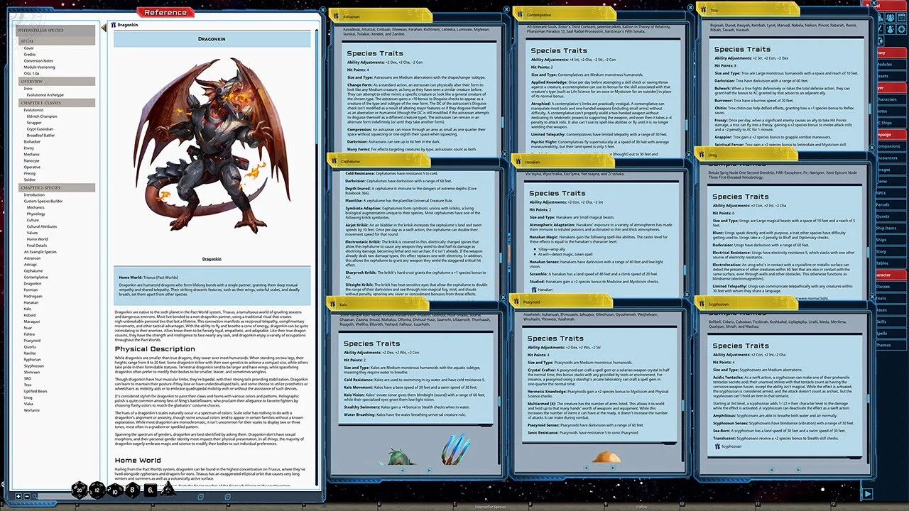 Fantasy Grounds - Starfinder RPG - Interstellar Species Screenshot 3