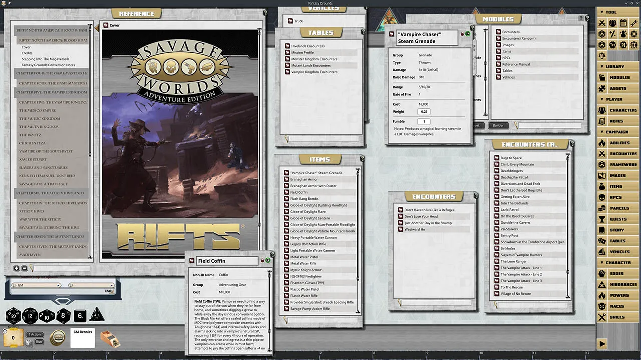 Fantasy Grounds - Savage Rifts: Blood and Banes Screenshot 4