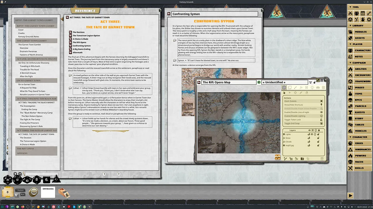 Fantasy Grounds - Rifts: The Garnet Town Gambit (Revised Edition) Screenshot 3