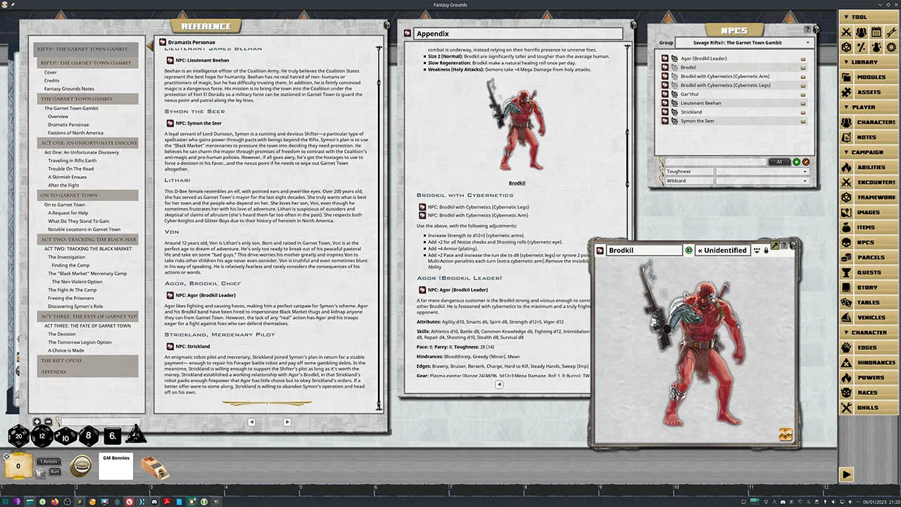Fantasy Grounds - Rifts: The Garnet Town Gambit (Revised Edition) Screenshot 2