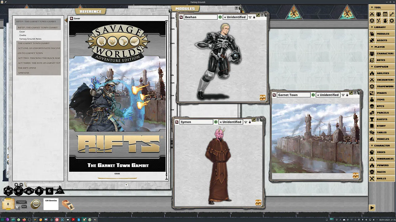 Fantasy Grounds - Rifts: The Garnet Town Gambit (Revised Edition) Screenshot 4