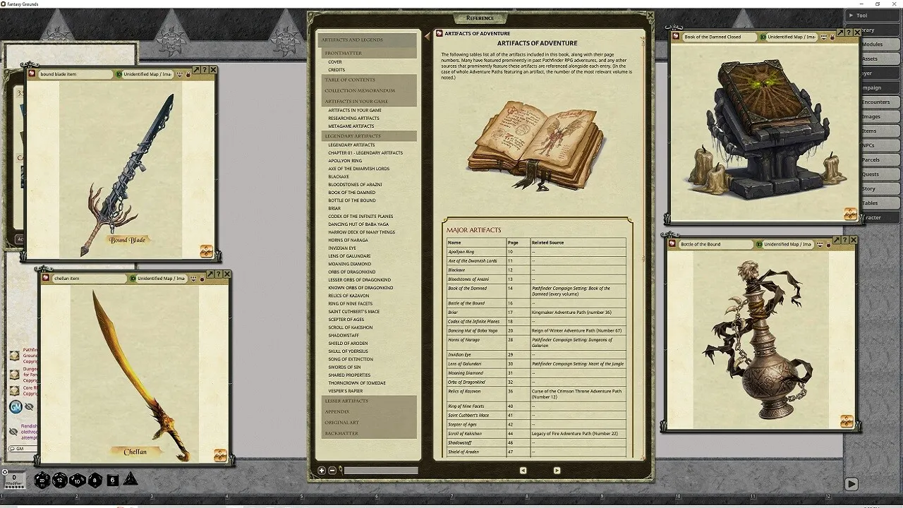 Fantasy Grounds - Pathfinder RPG - Campaign Setting: Artifacts & Legends Screenshot 3