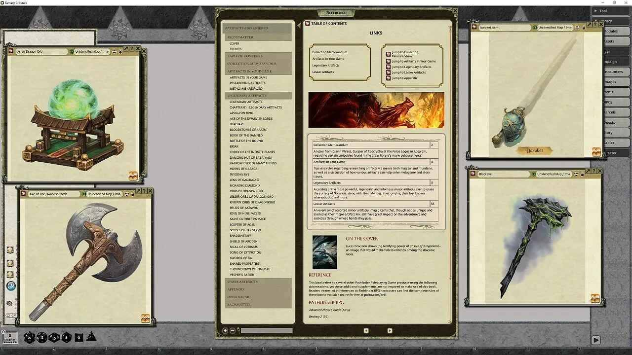 Fantasy Grounds - Pathfinder RPG - Campaign Setting: Artifacts & Legends Screenshot 2