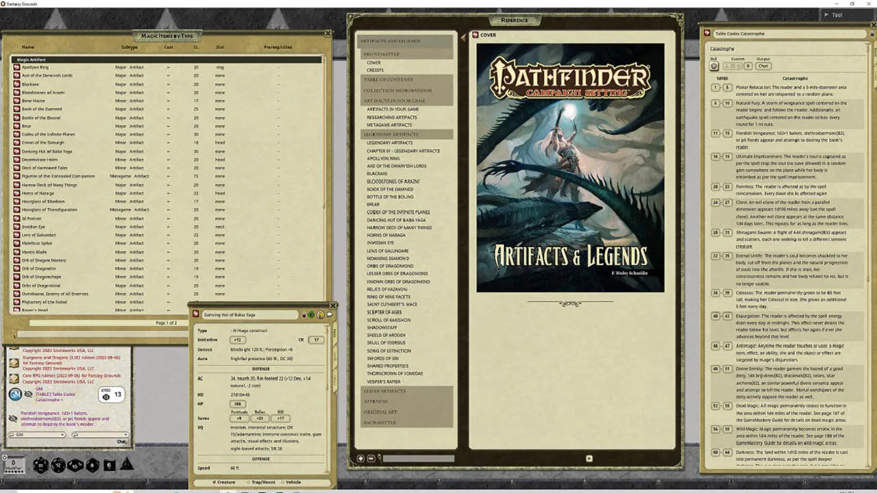 Fantasy Grounds - Pathfinder RPG - Campaign Setting: Artifacts & Legends Screenshot 0