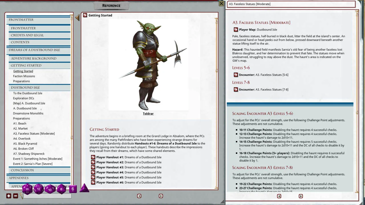 Fantasy Grounds - Pathfinder 2 RPG - Pathfinder Society Scenario #3-17: Dreams of a Dustbound Isle Screenshot 3