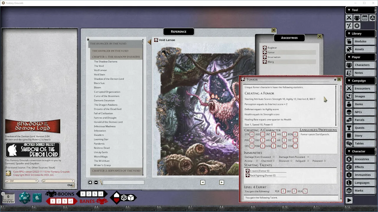 Fantasy Grounds - Shadow of the Demon Lord Hunger in the Void Screenshot 4